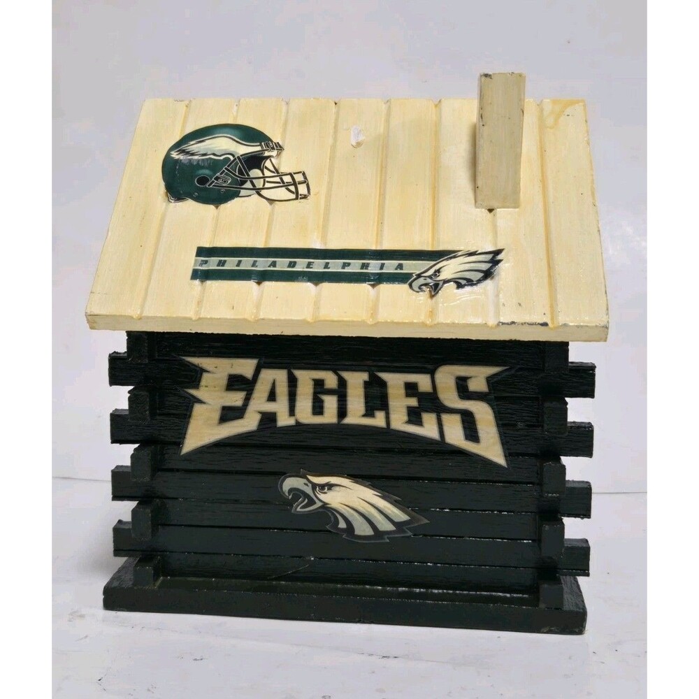 Philadelphia Eagles NFL Birdhouse Football Wood 7" Spring Bird Philly Birds - Picture 3 of 6
